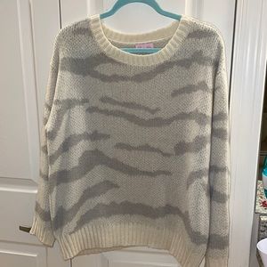 Cream and gray zebra sweater